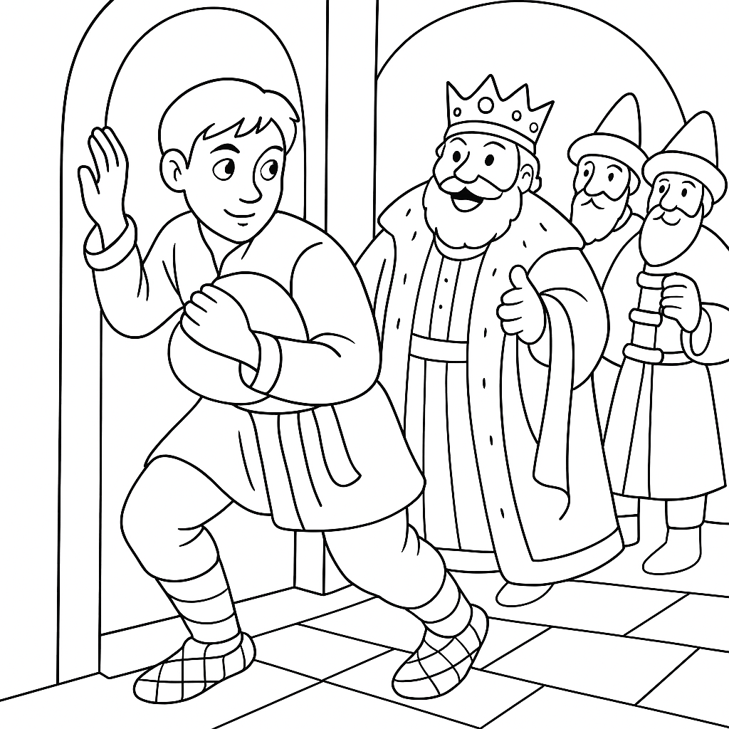 Раскраска по сказке "Портной и царь"