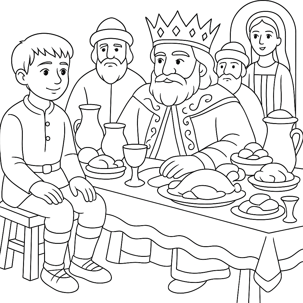 Раскраска по сказке "Портной и царь"