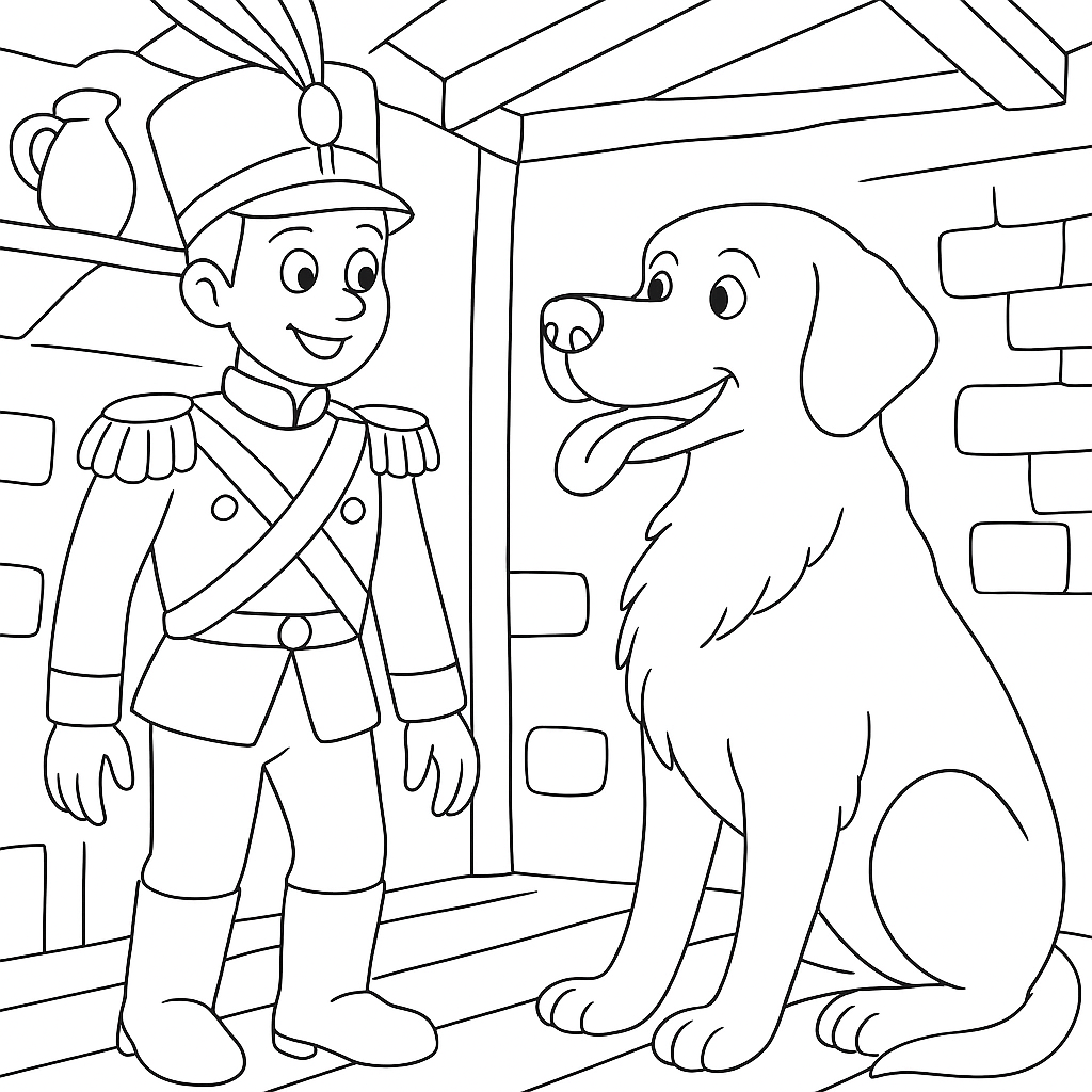 Раскраска по сказке "Огниво"