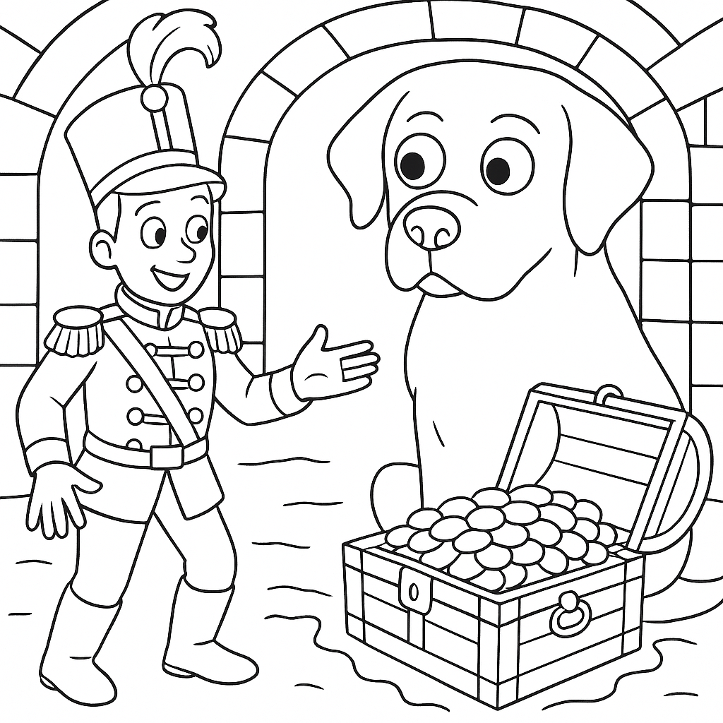 Раскраска по сказке "Огниво"