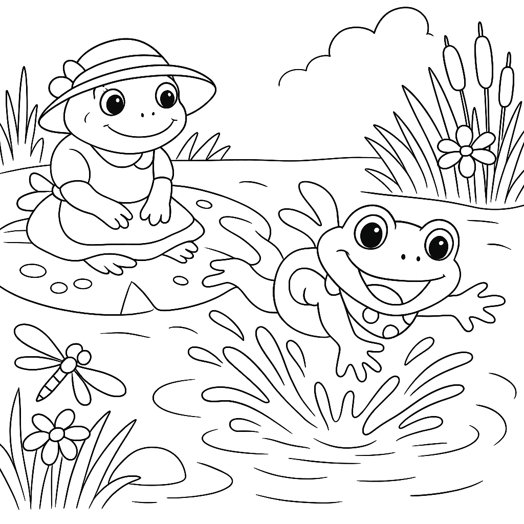 Раскраска по сказке "Лягушонок Ква и блестящая штука"