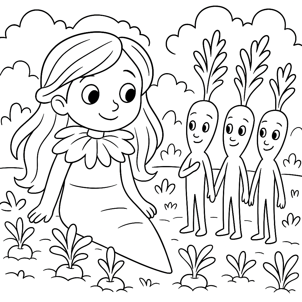 Раскраска по сказке "Сказка о морковке"