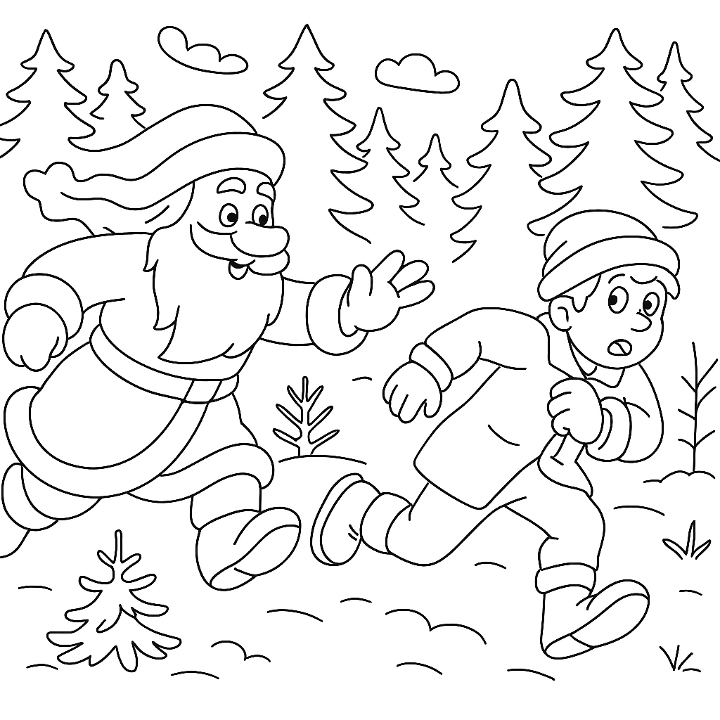 Раскраска по сказке "Два мороза"