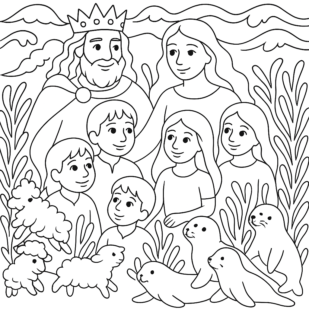 Раскраски: Дочь морского царя