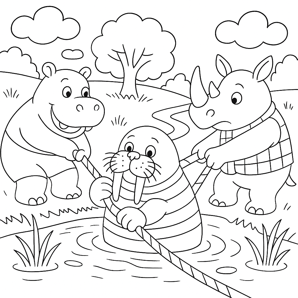 Раскраска по сказке "Телефон"