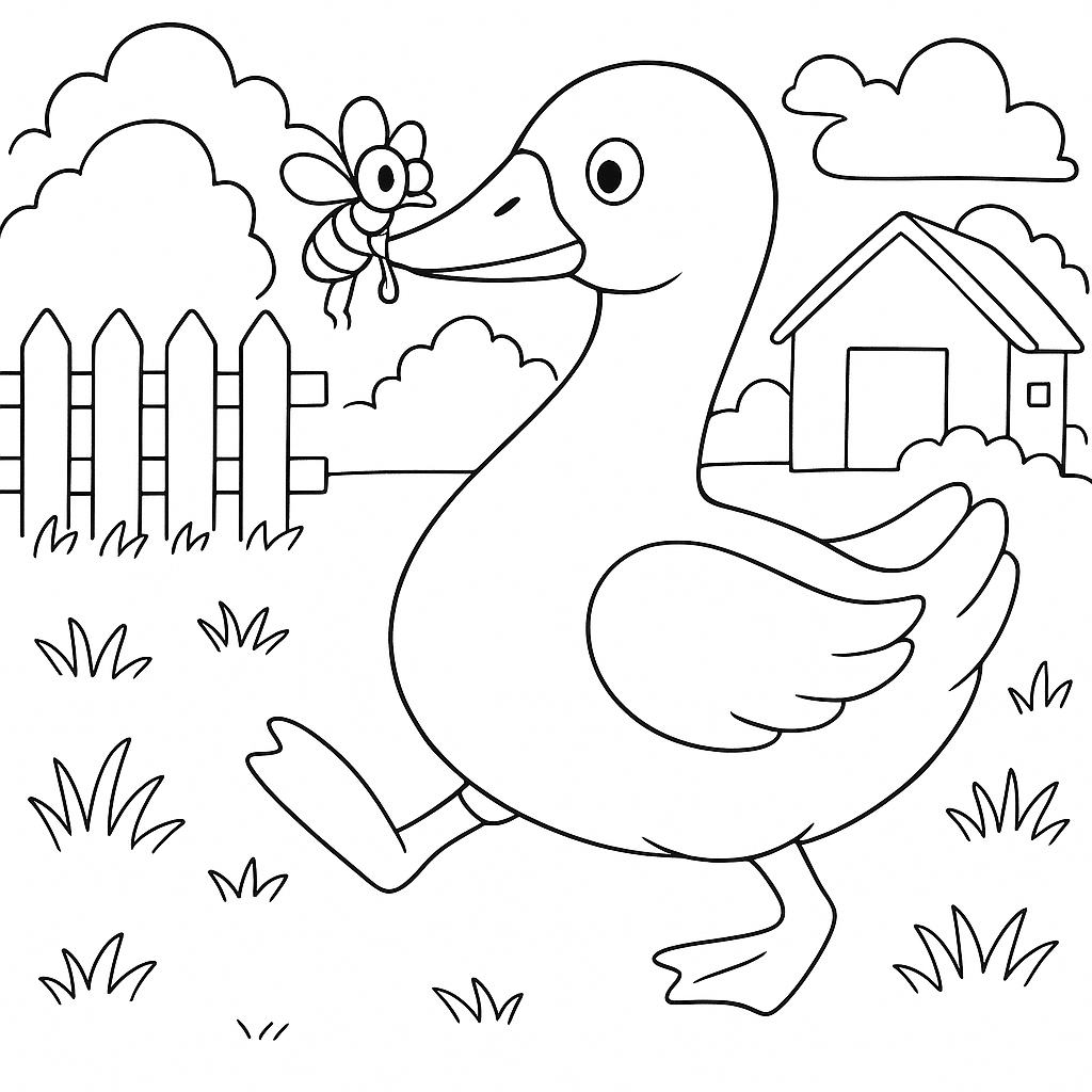 Раскраска по сказке "Муха, которая училась в школе"