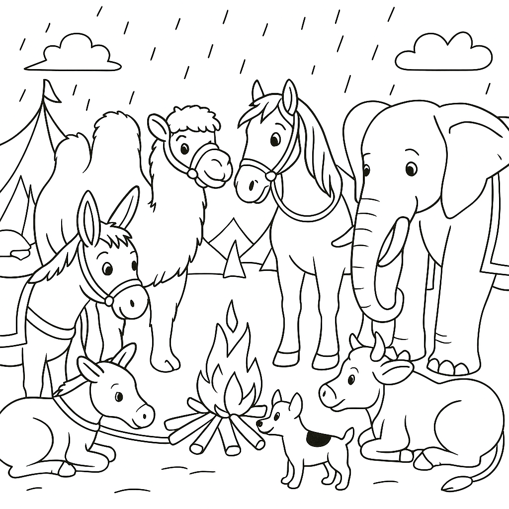 Раскраска по сказке "Слуги её величества"