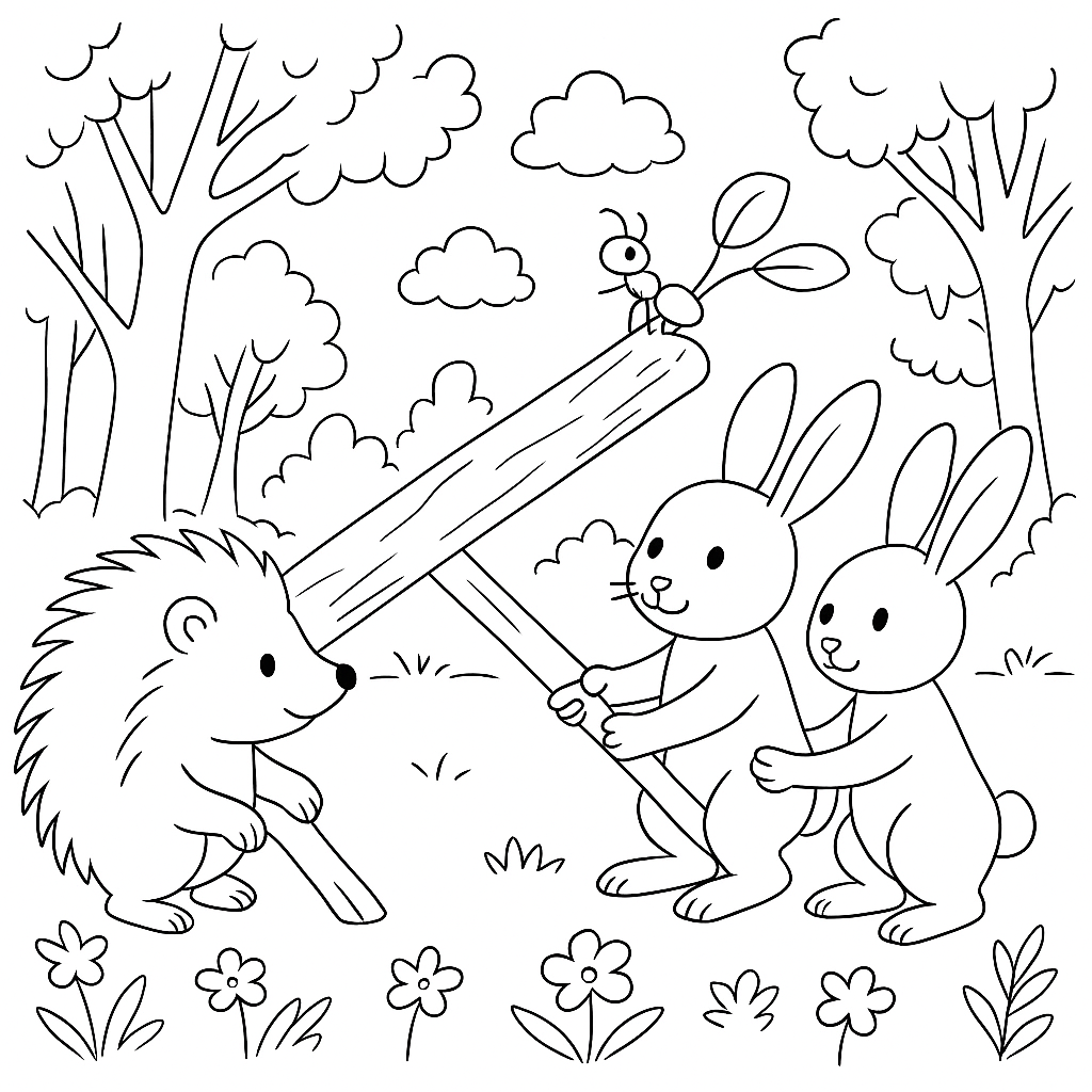 Раскраска по сказке "Раз, два — дружно!"