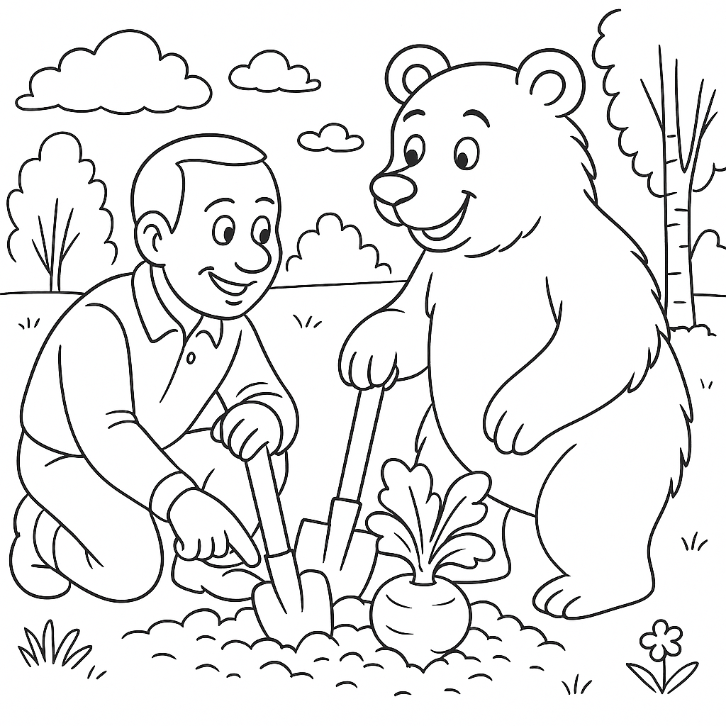 Раскраска по сказке "Вершки и корешки"