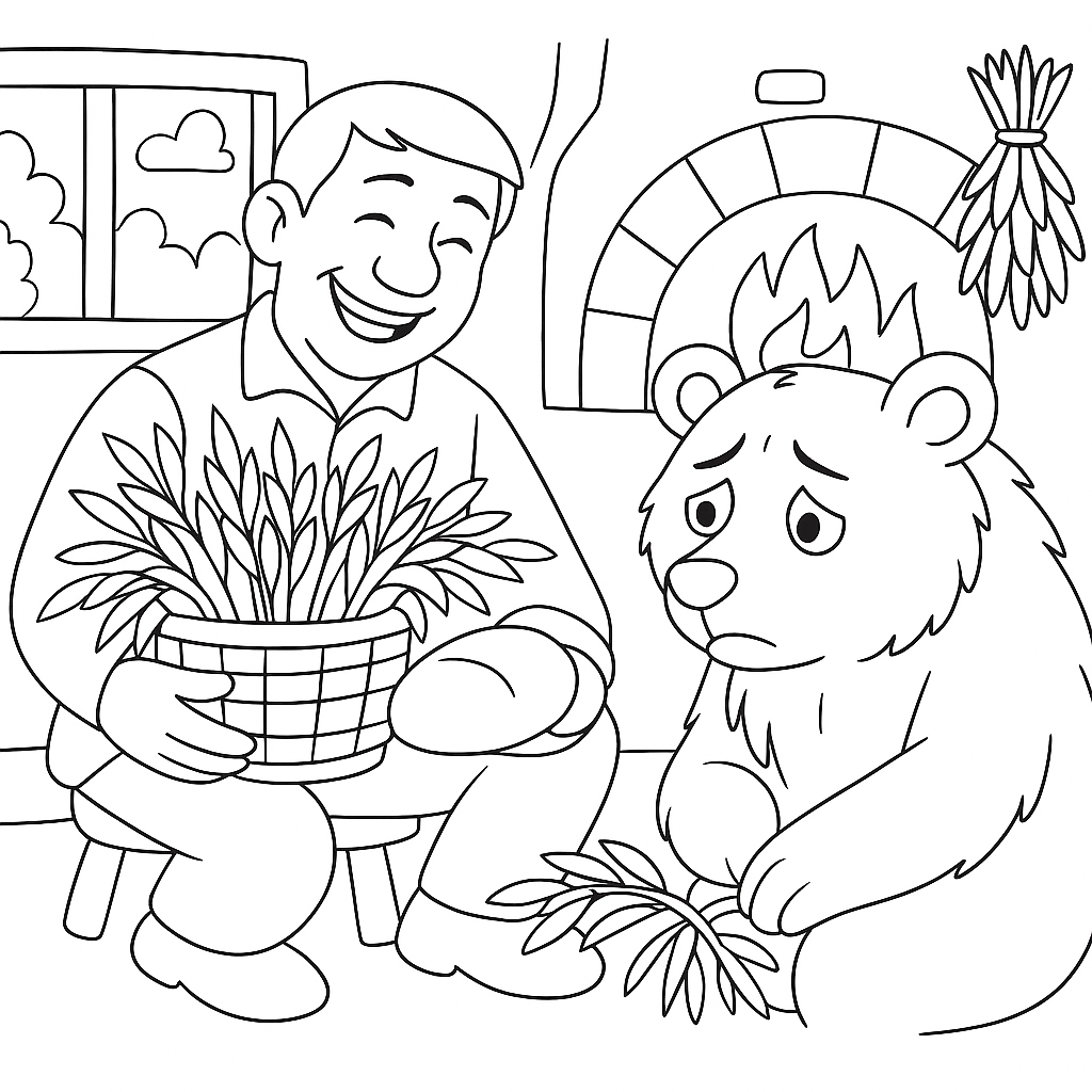 Раскраска по сказке "Вершки и корешки"