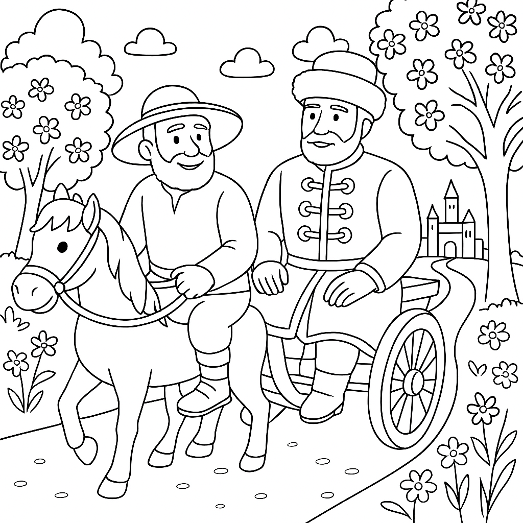 Раскраска по сказке "Мена"