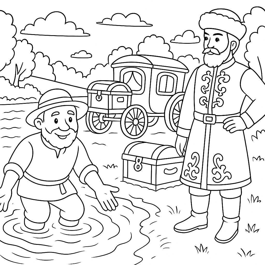 Раскраска по сказке "Мена"