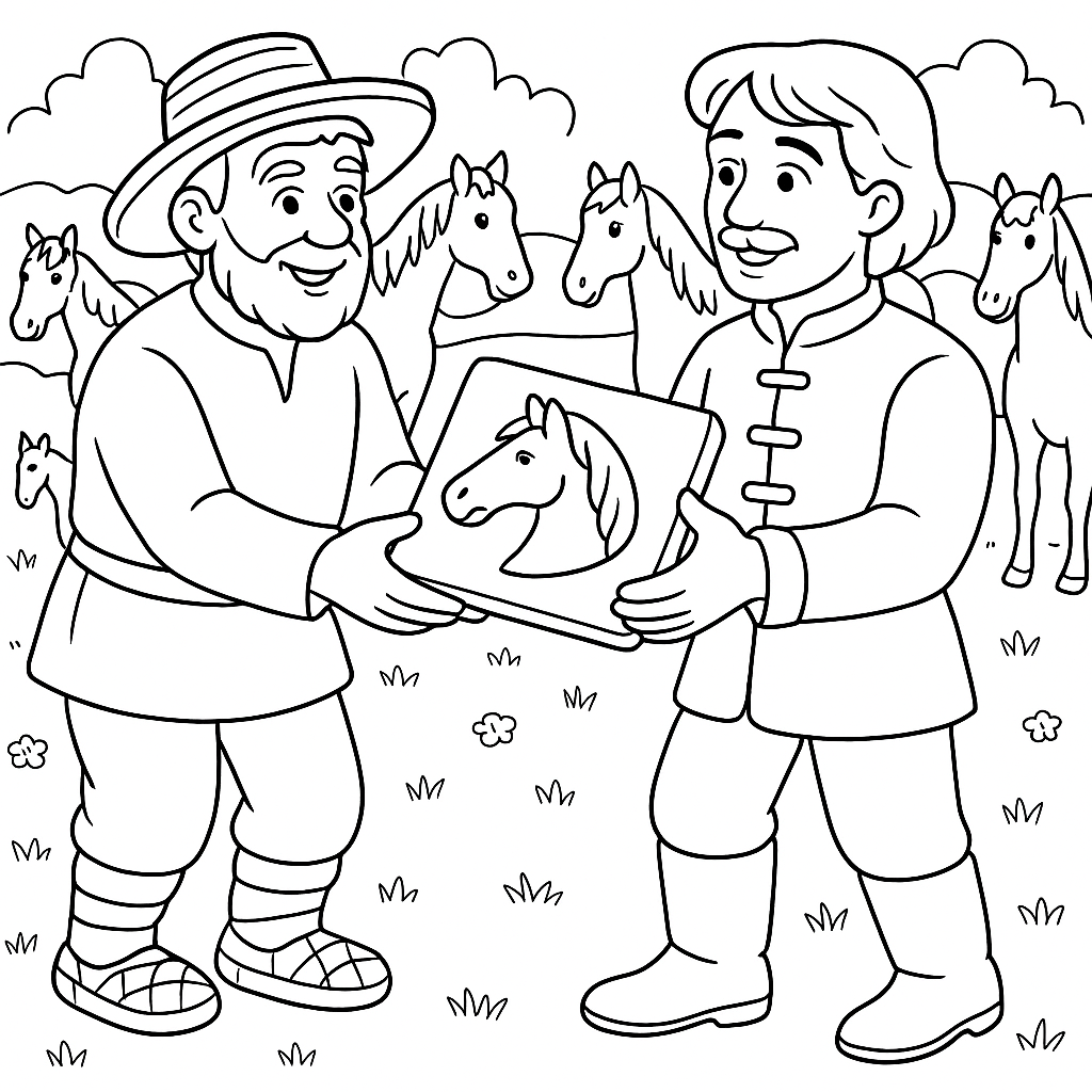 Раскраска по сказке "Мена"