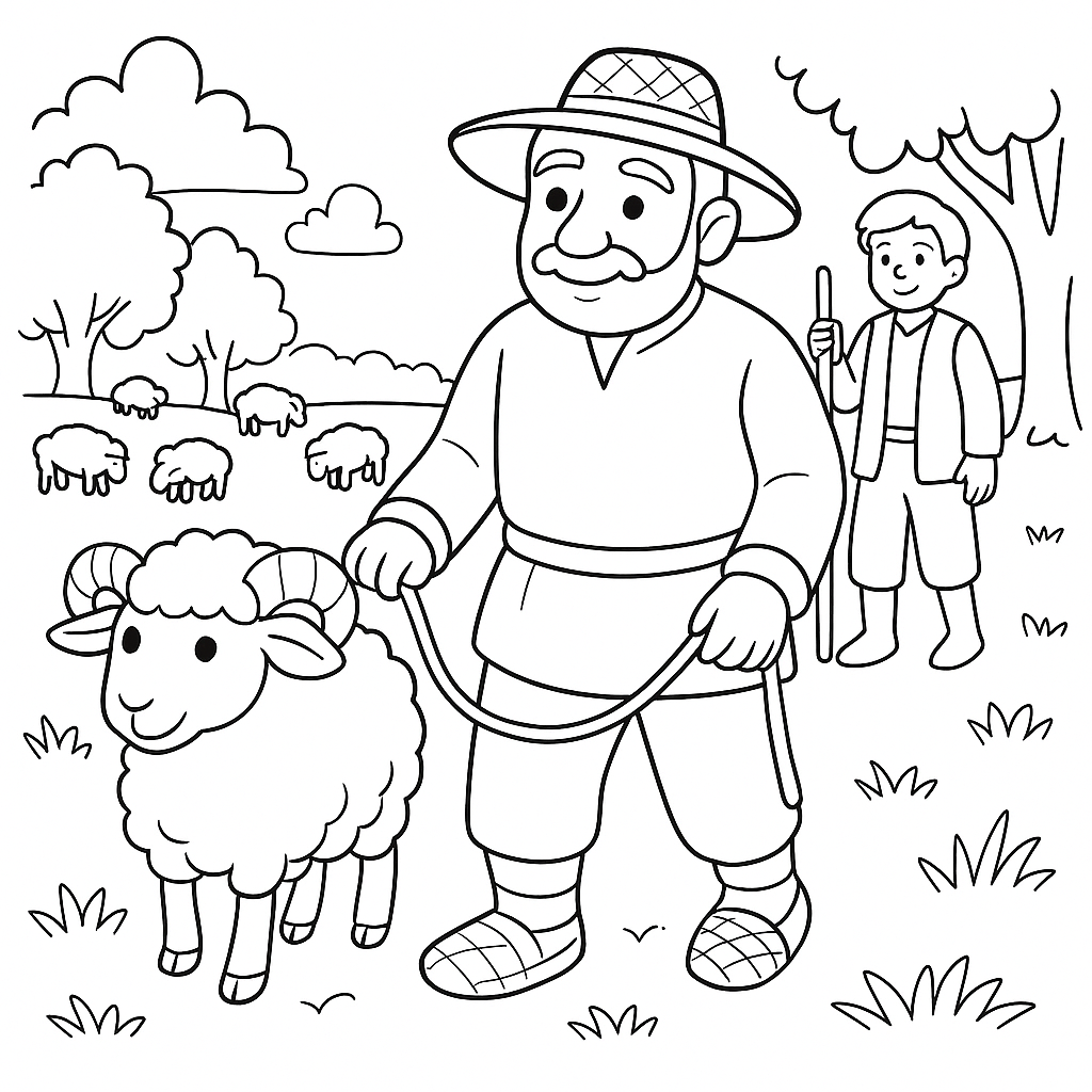 Раскраска по сказке "Мена"