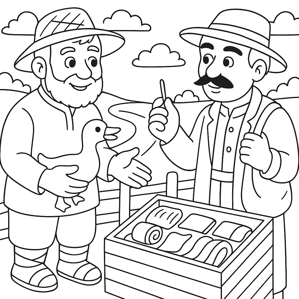 Раскраска по сказке "Мена"