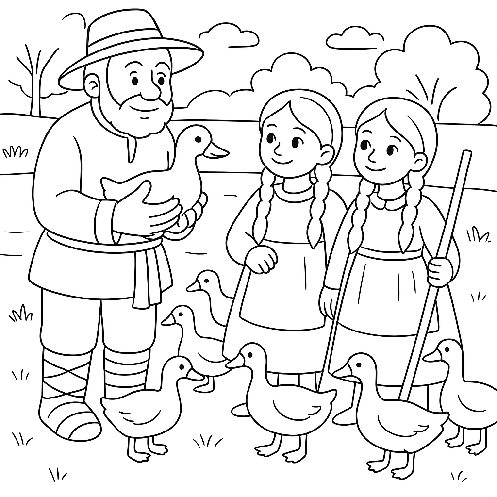 Раскраска по сказке "Мена"