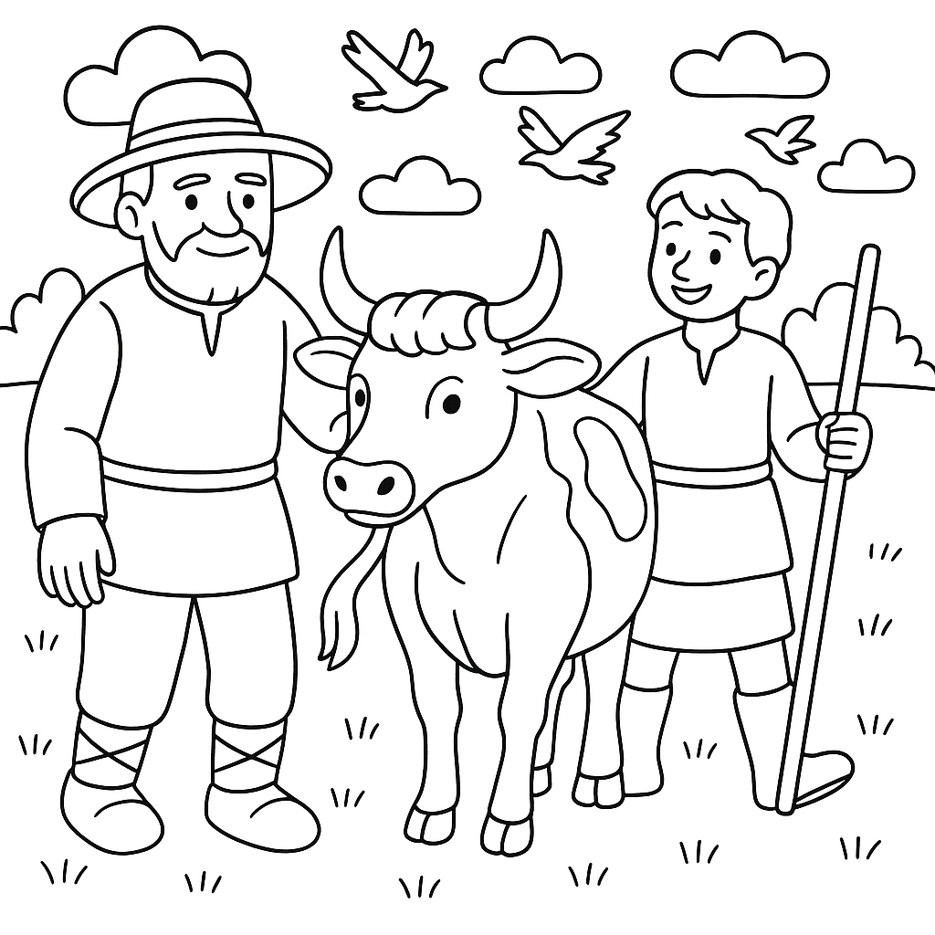 Раскраска по сказке "Мена"