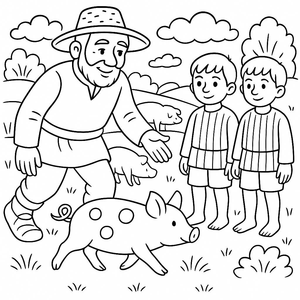 Раскраска по сказке "Мена"