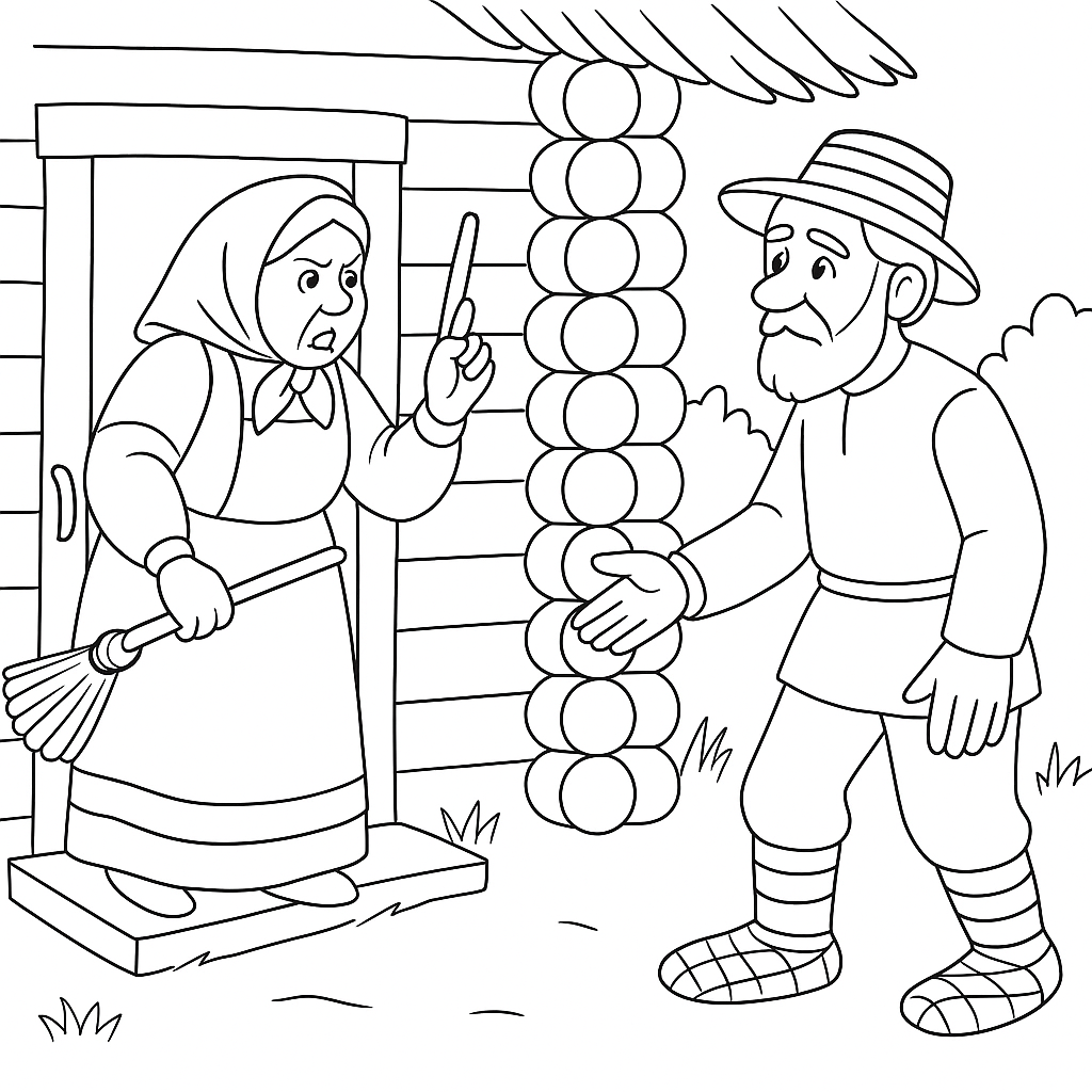 Раскраска по сказке "Мена"