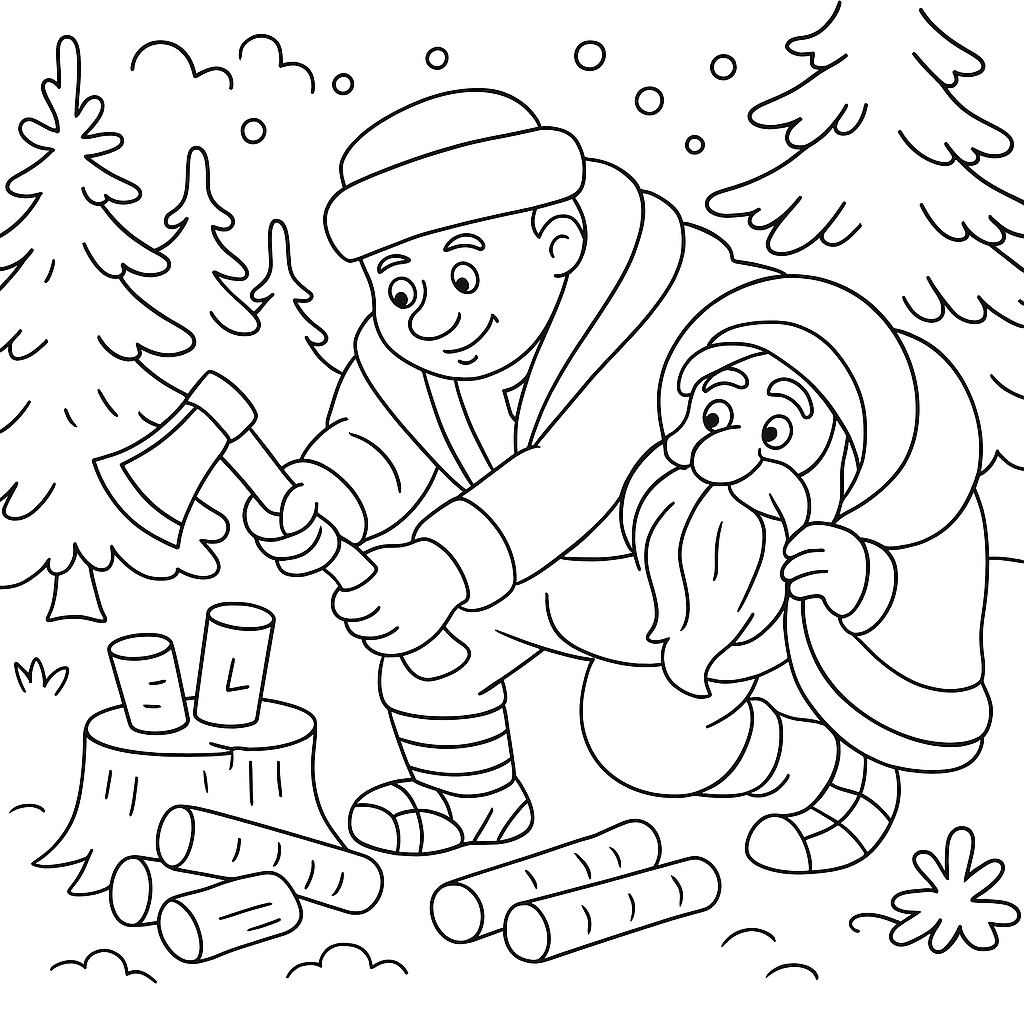 Раскраска по сказке "Два мороза"