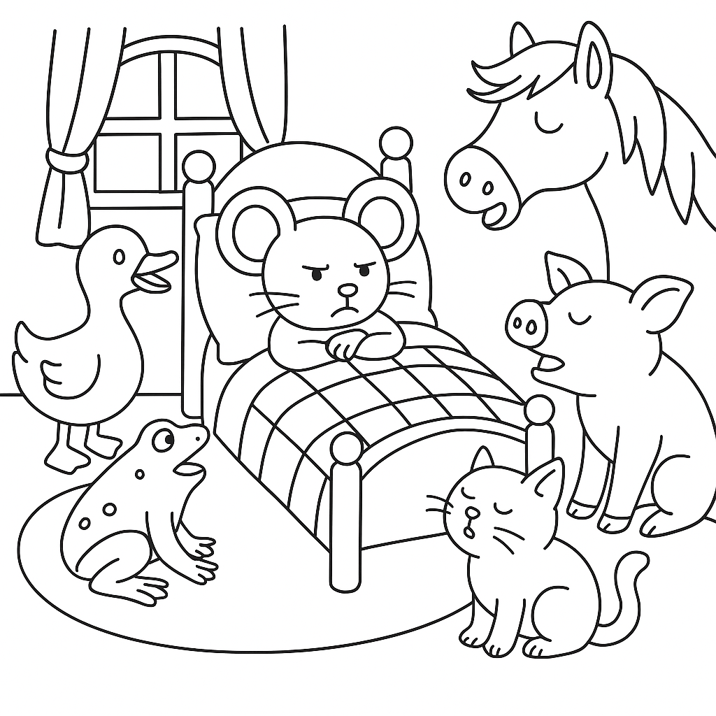 Раскраски: Сказка о глупом мышонке