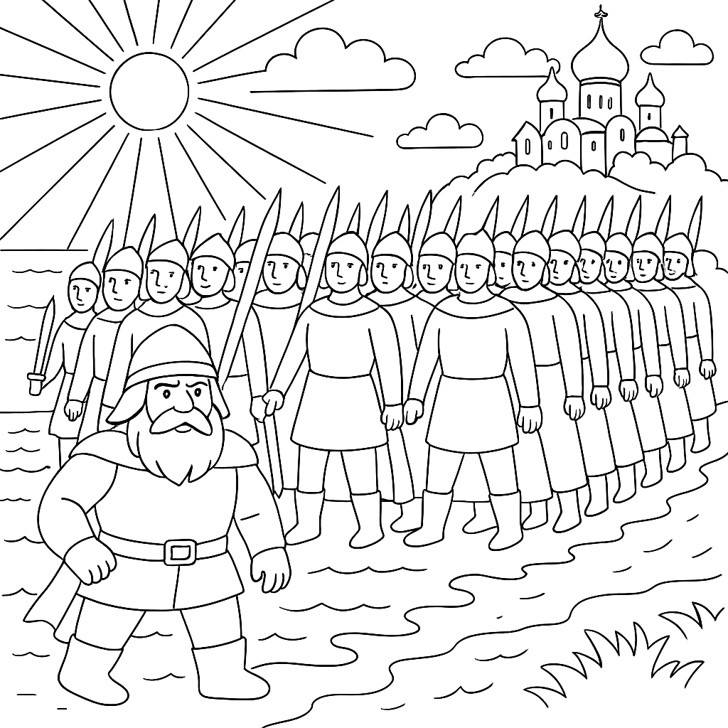 Раскраска по сказке "Сказка о царе Салтане"