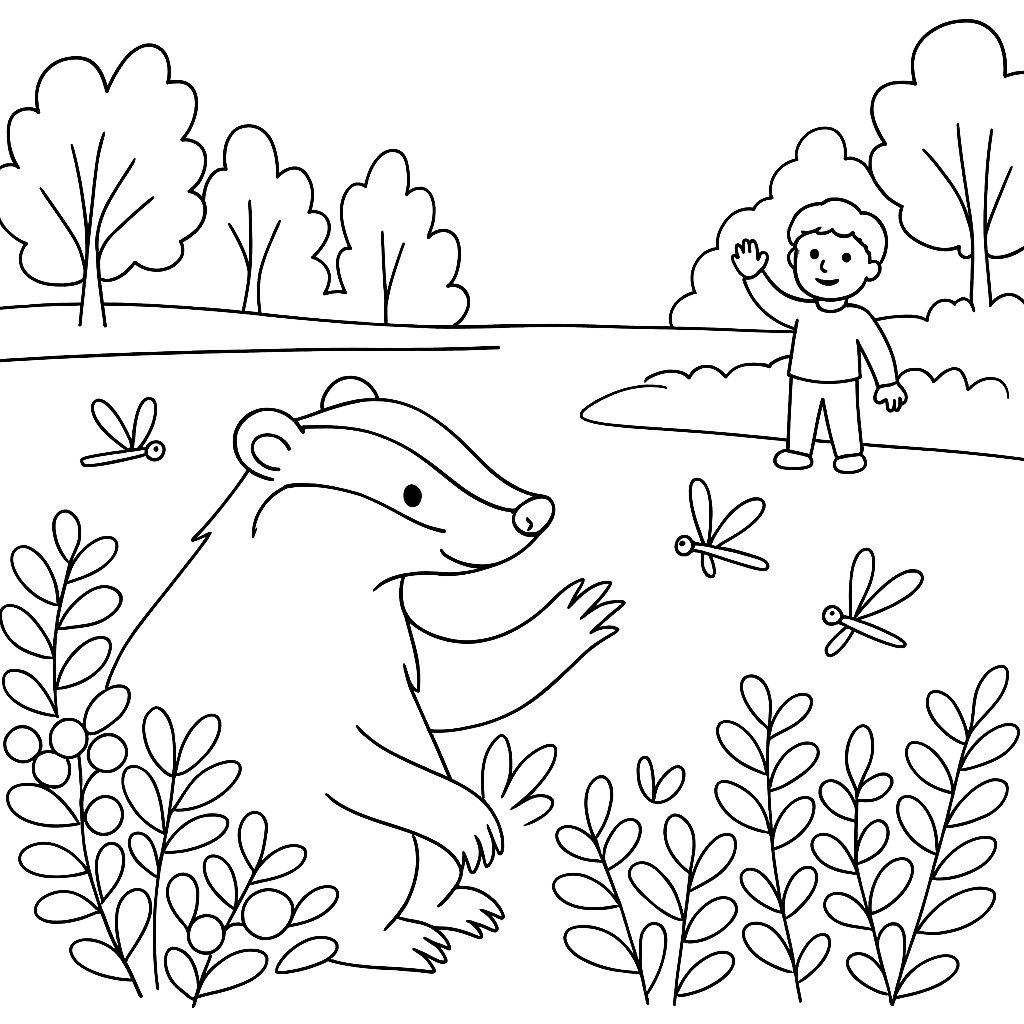 Раскраска по сказке "Барсучий нос"