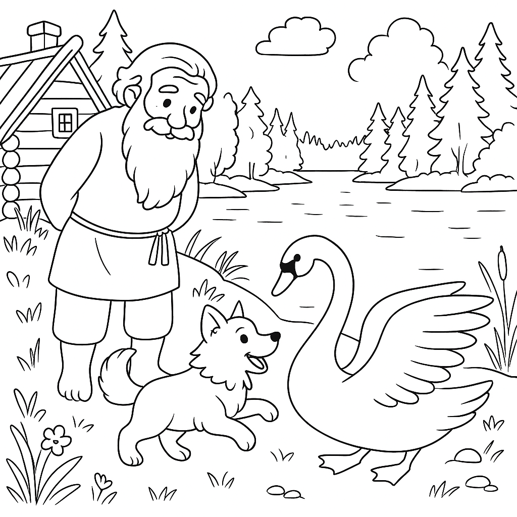Раскраска по сказке "Приемыш"