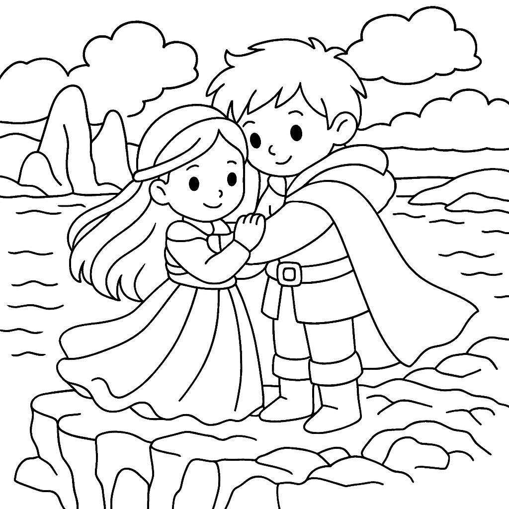 Раскраска по сказке "Страшный дракон скалы спиндлстон"