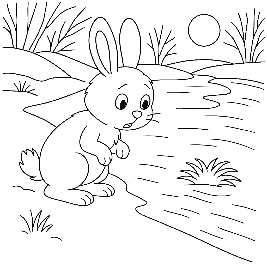 Раскраска по сказке "Как братец кролик лишился хвоста"