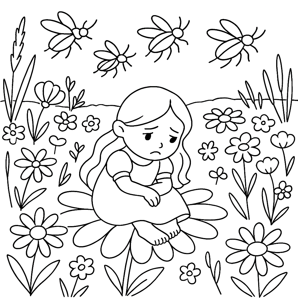 Раскраска по сказке "Дюймовочка"