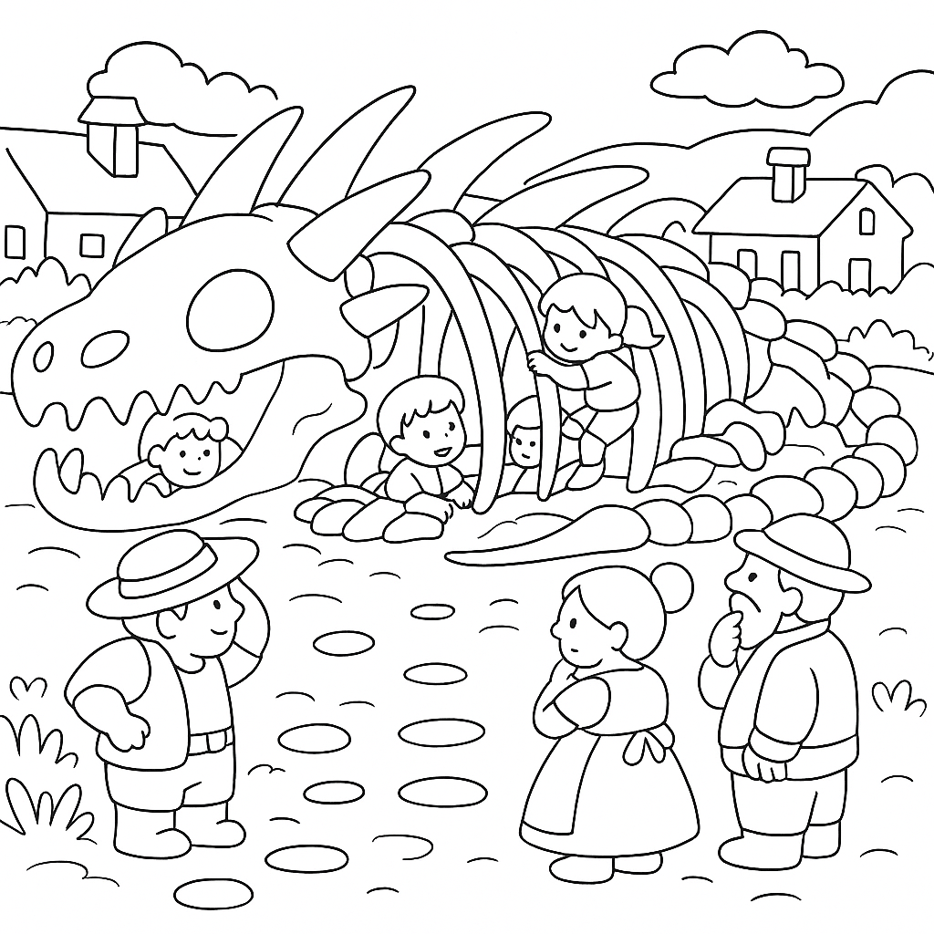 Раскраска по сказке "Дракон из тараскона"