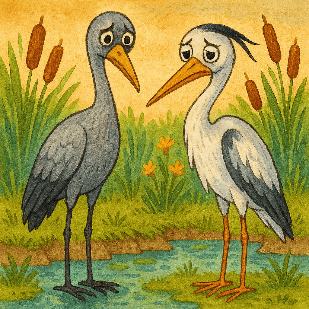 Журавль и цапля