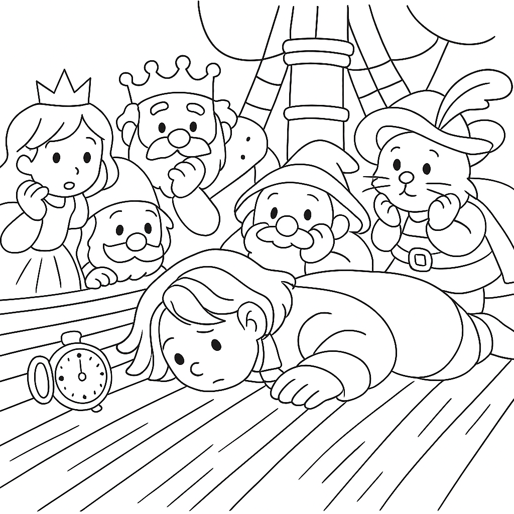 Раскраска по сказке "Летучий корабль"