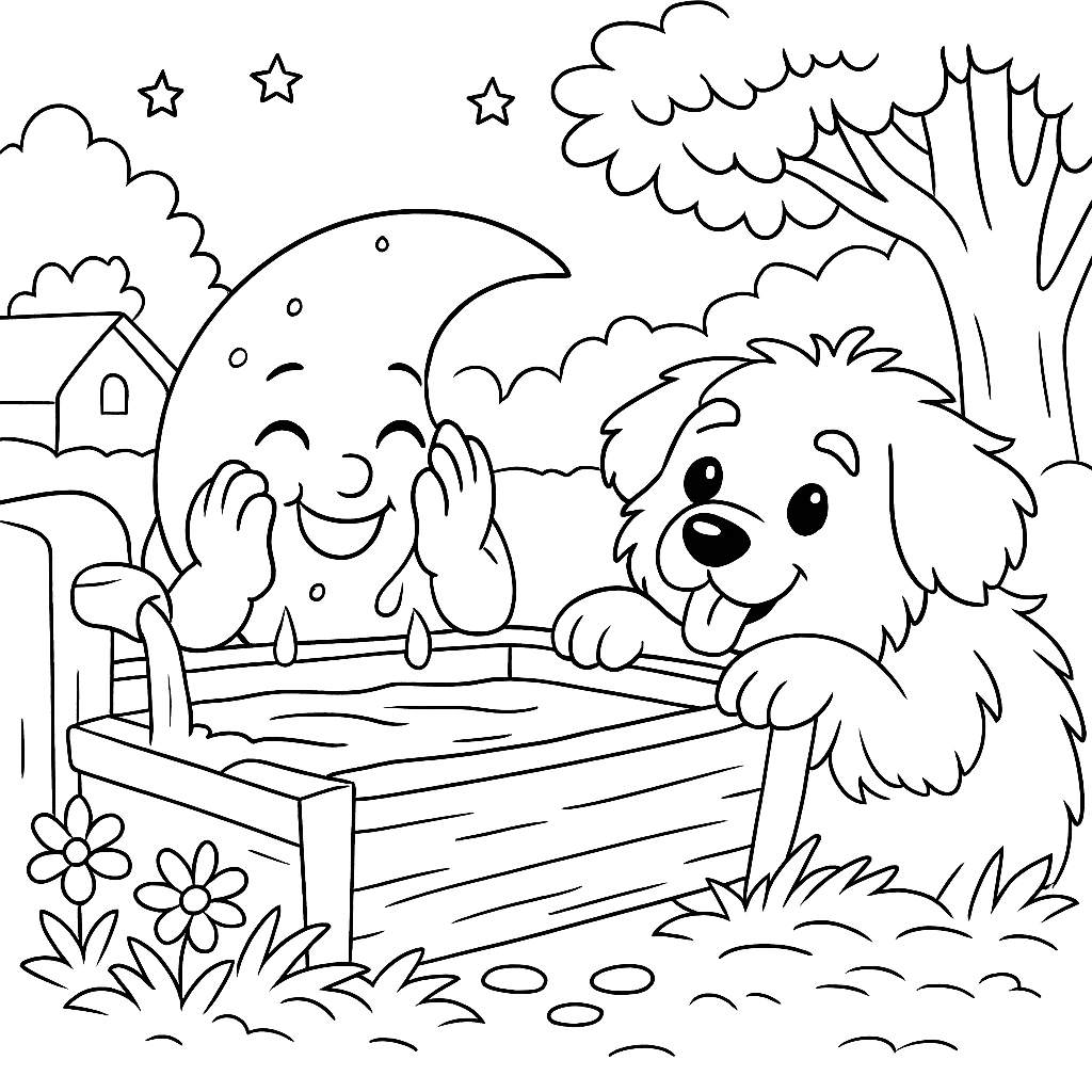 Раскраска по сказке "Месяц и куриное яйцо"