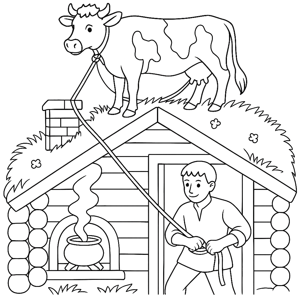 Раскраска по сказке "Не за свое дело не берись"