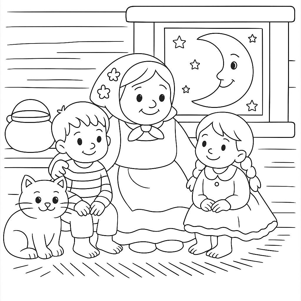 Раскраски: Месяц и куриное яйцо