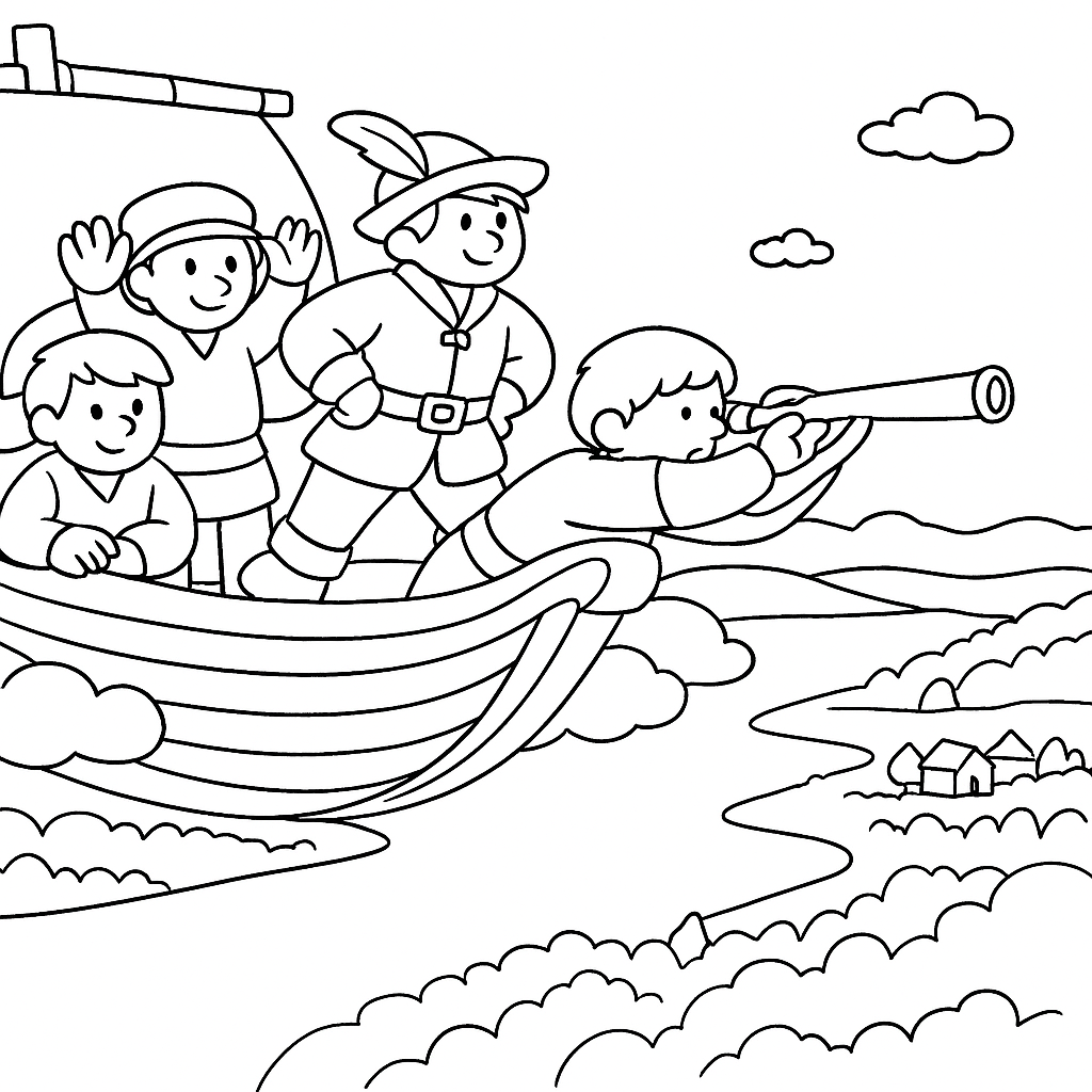 Раскраска по сказке "Летучий корабль"