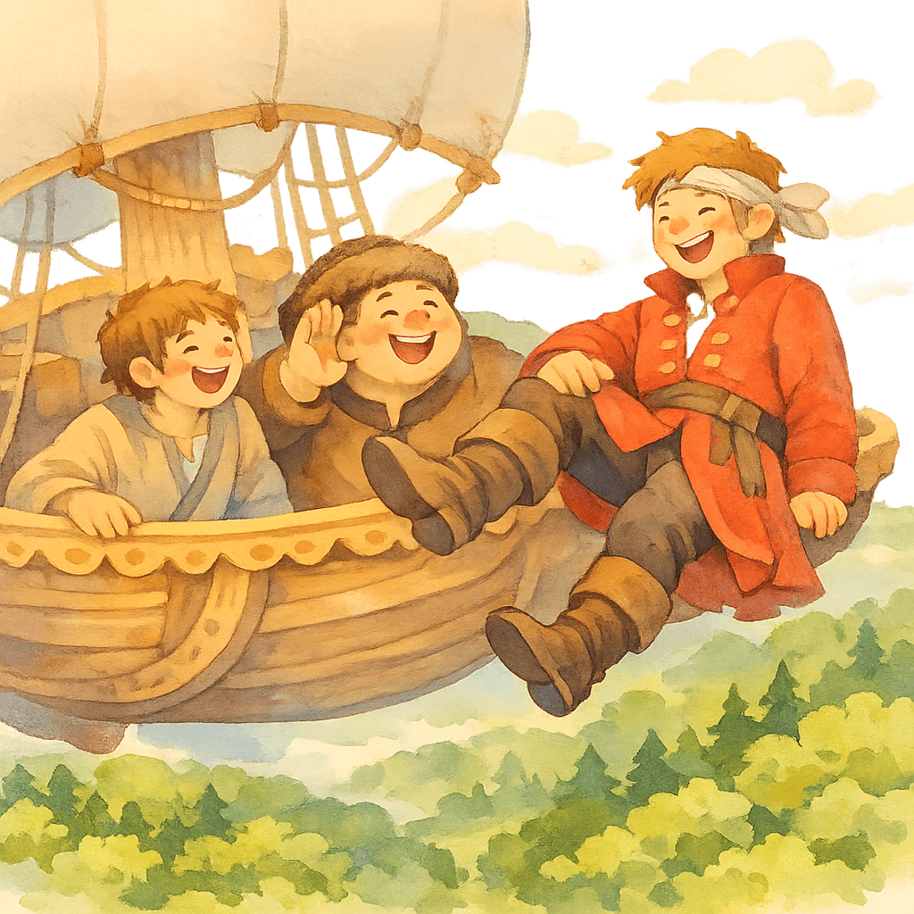 Младший сын, Слухало и Скороход на летучем корабле