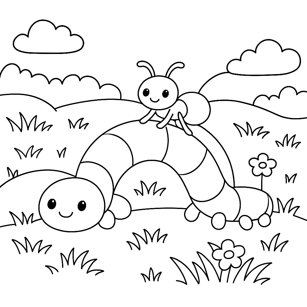 Раскраска по сказке "Как муравьишка домой спешил"