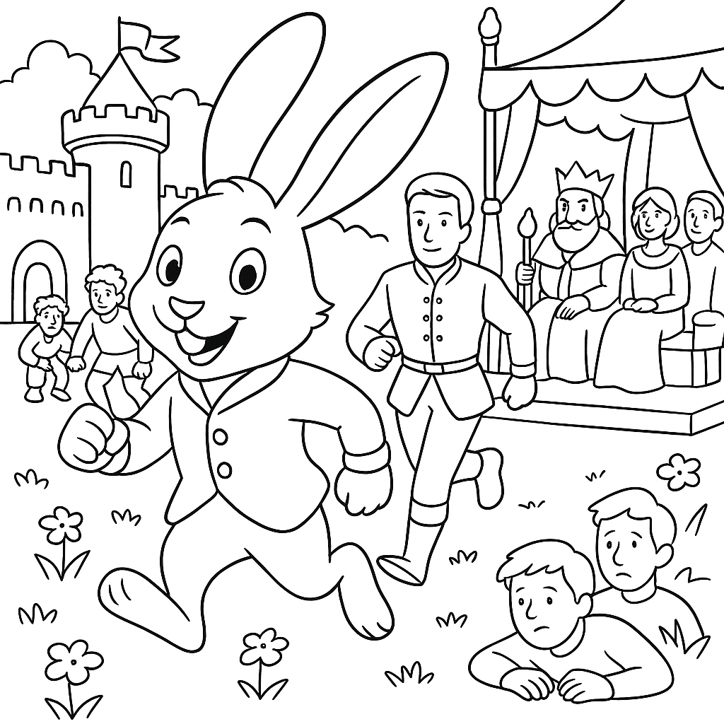 Раскраска по сказке "Принц Кролик"
