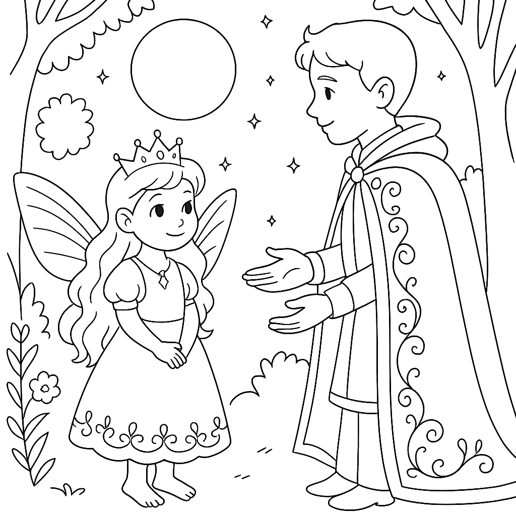 Раскраска по сказке "Крошка фея"