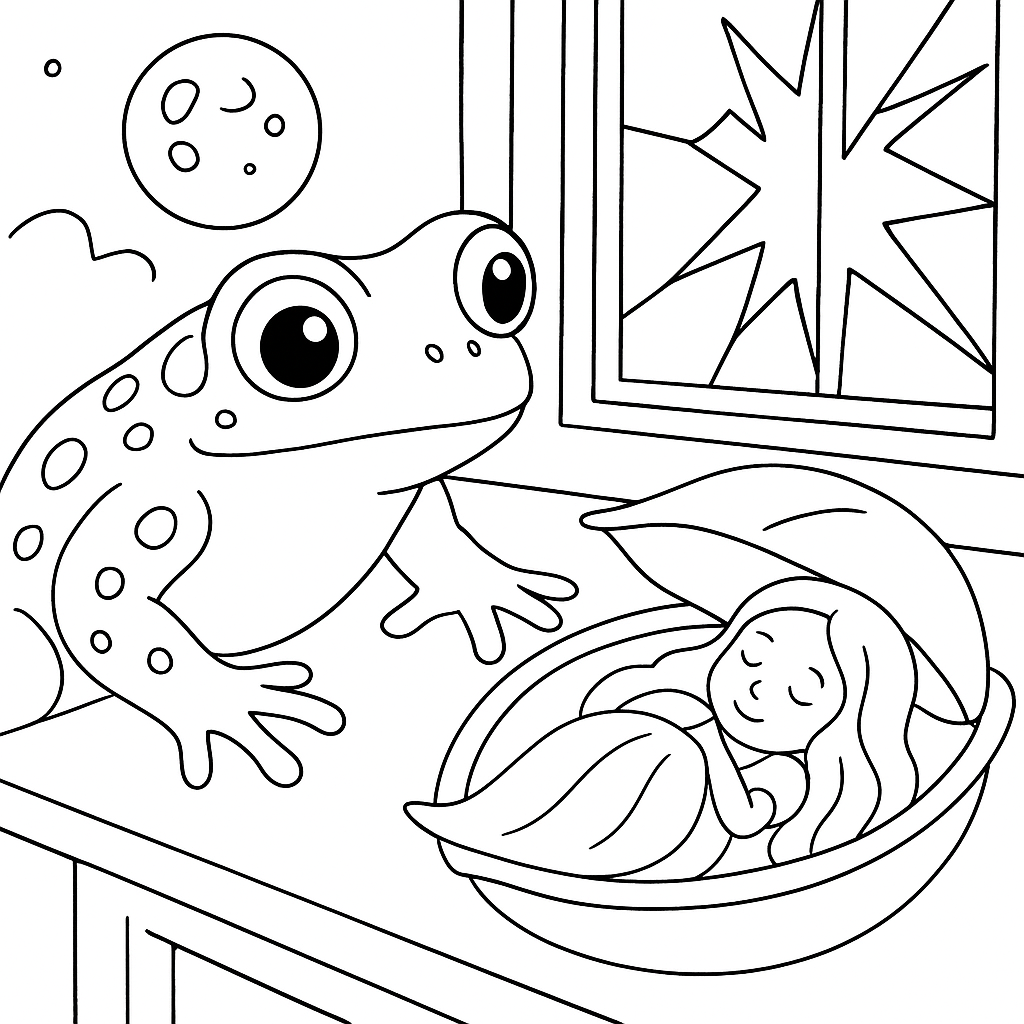 Раскраска по сказке "Дюймовочка"