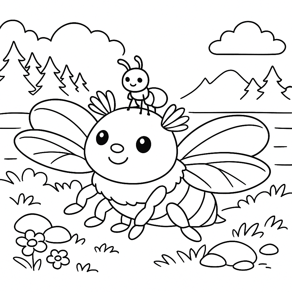 Раскраска по сказке "Как муравьишка домой спешил"