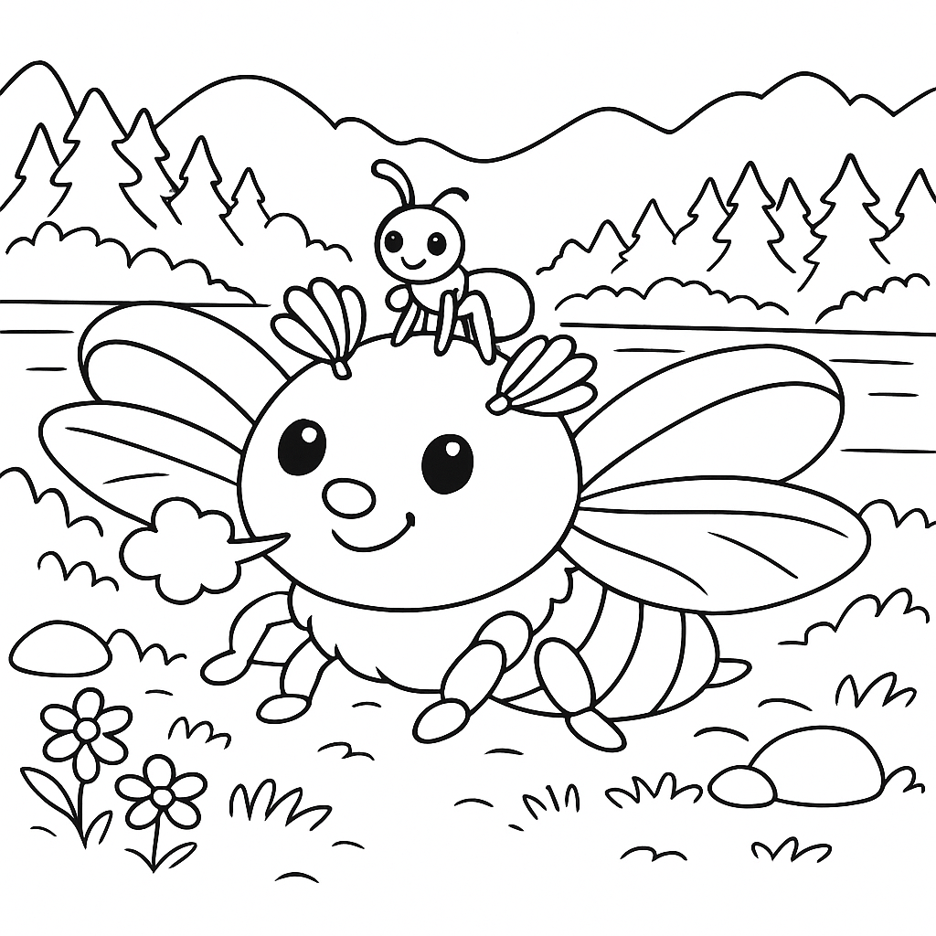 Раскраска по сказке "Как муравьишка домой спешил"