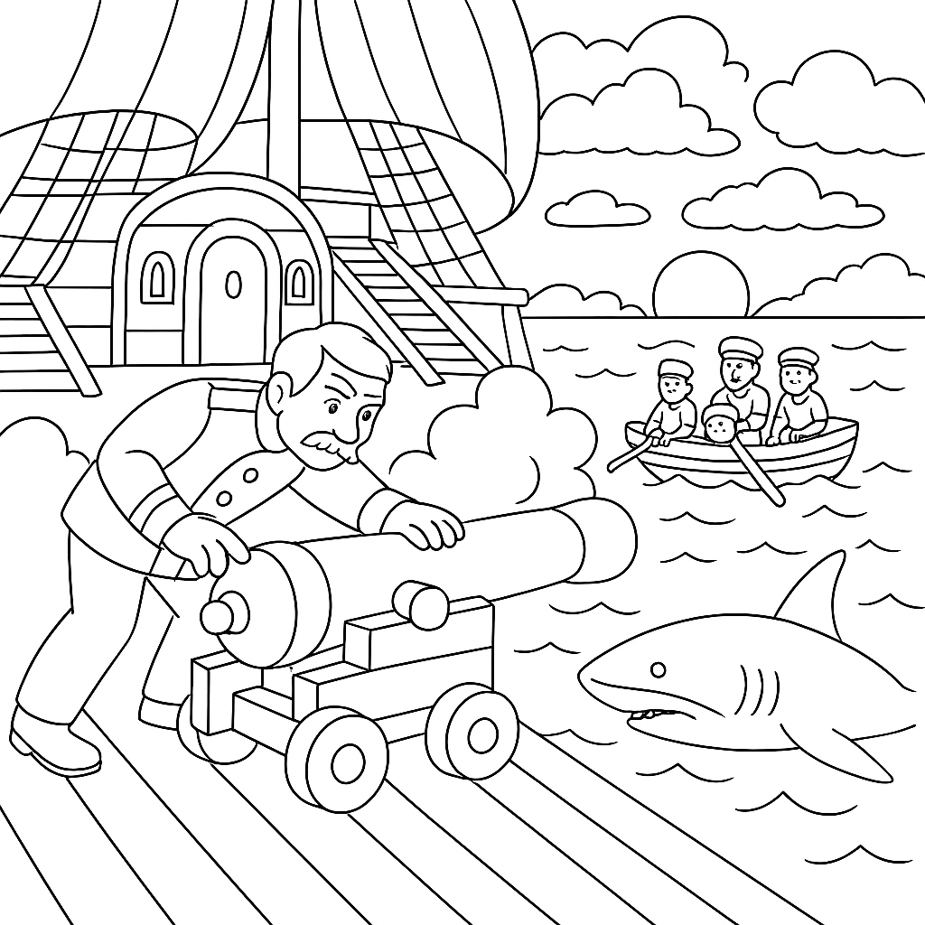 Раскраска по сказке "Акула"