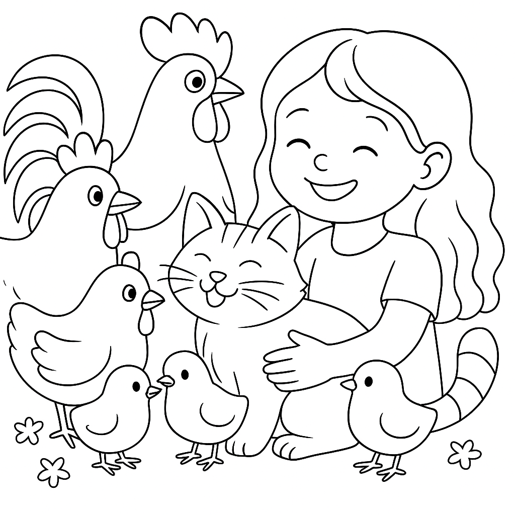 Раскраска по сказке "Капризная кошка"