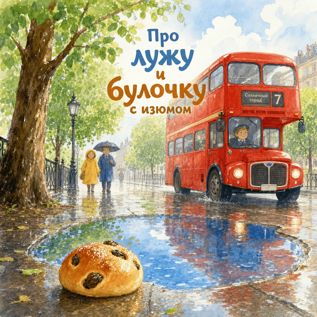 Про лужу и булочку с изюмом