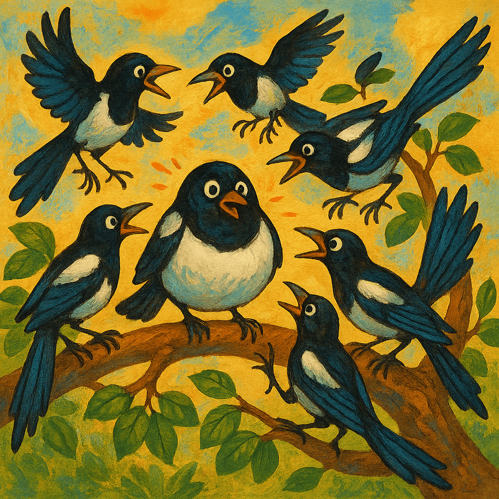 Все сороки собираются вокруг Выскочки без хвоста