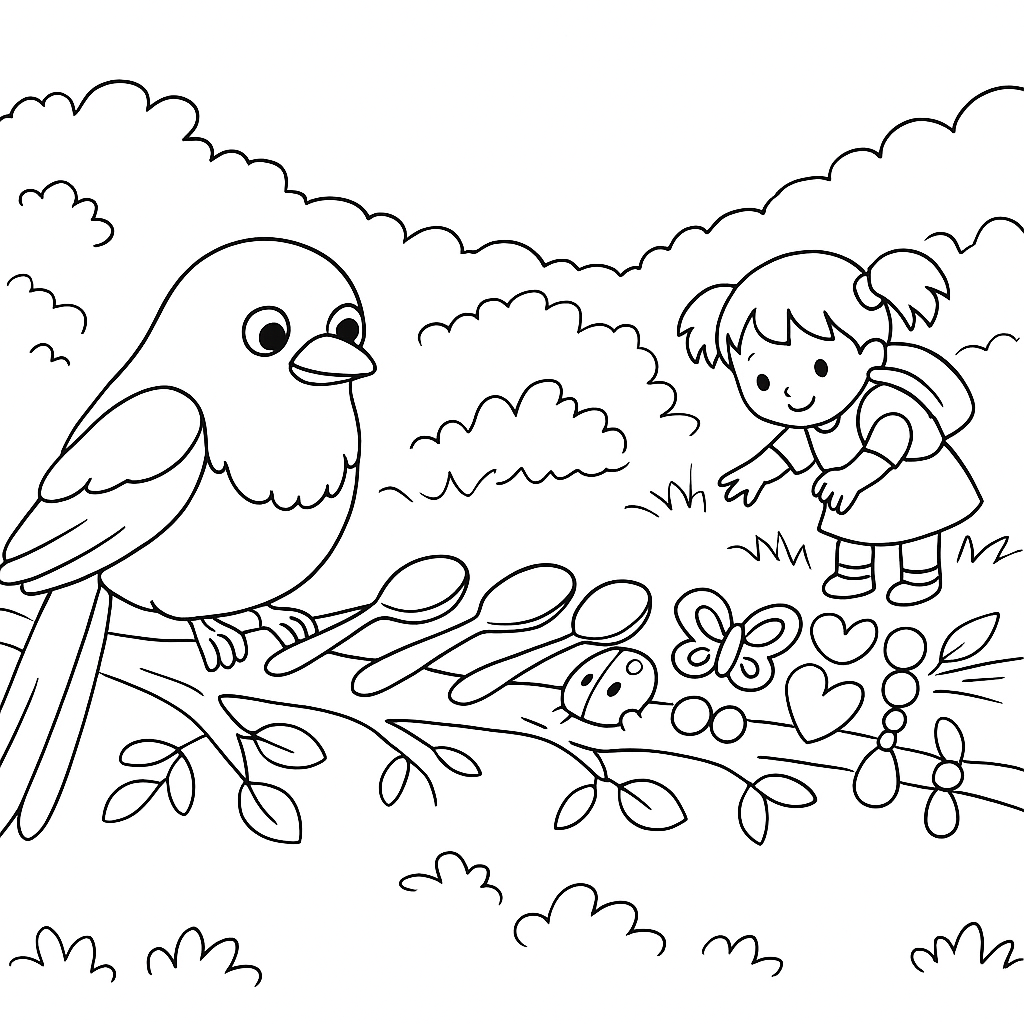 Раскраска по сказке "Кто колечко найдёт"